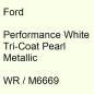Preview: Ford, Performance White Tricoat Pearl Metallic, WR / M6669.